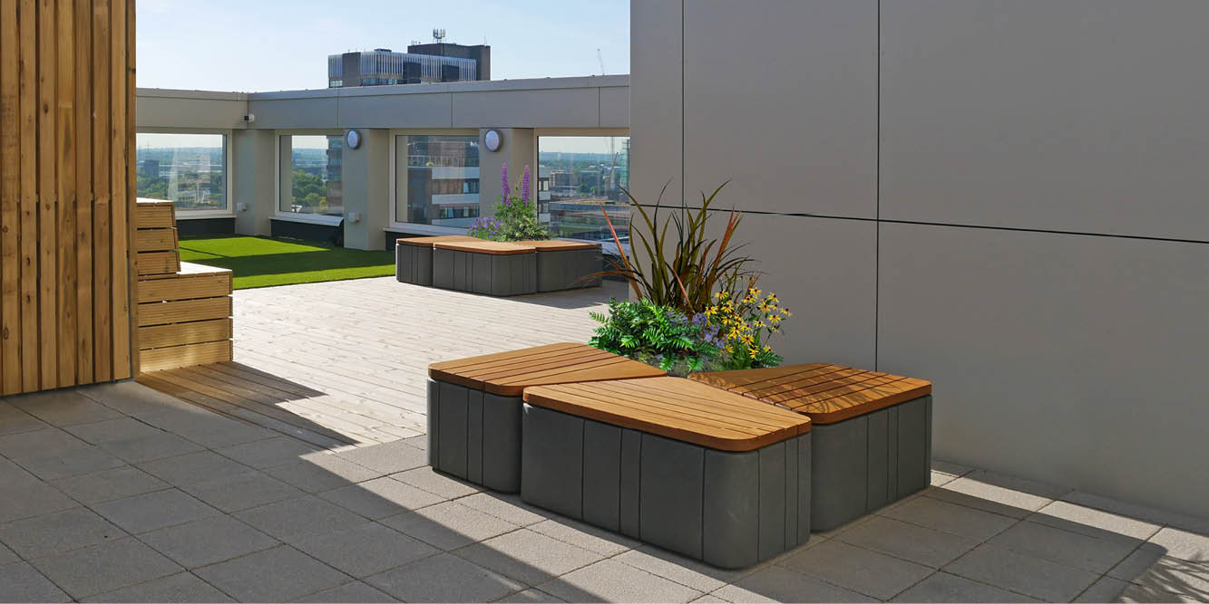Modular solutions – Seating, planters, planter walling